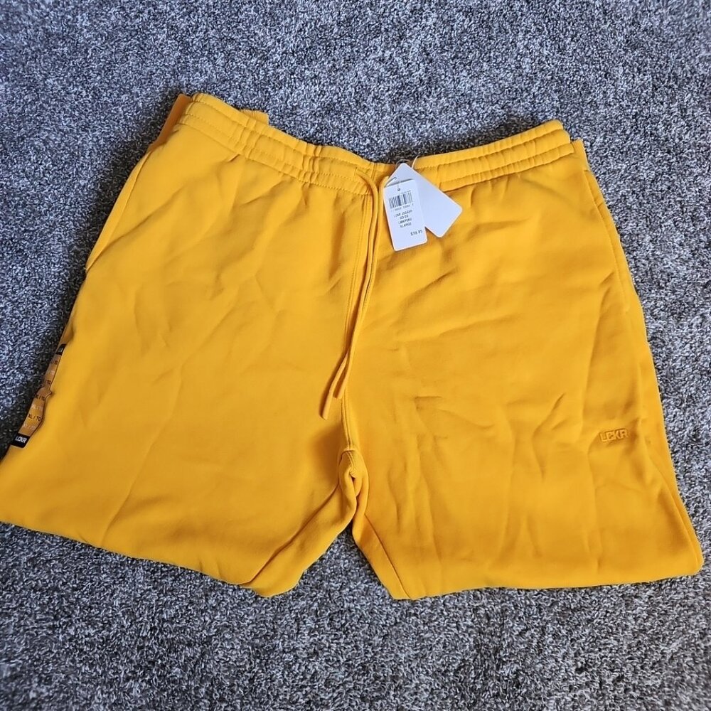 NWT LCKR Yellow Size XL Jogger Sweatpants With Pockets and Drawstring